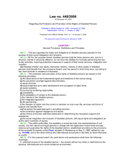 Law no. 448/2006 - Equal Rights Trust