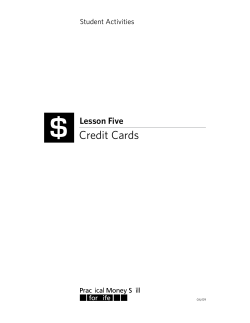 Student Guide &ndash; Lesson Five: Credit Cards