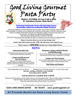 Good Living Gourmet Pasta Party