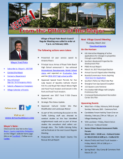 Mayor Fred Pinto Visit us at : Mayor`s Note: The following actions