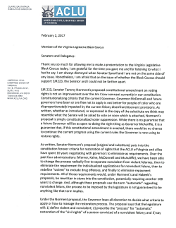 letter to the Virginia Legislative Black Caucus
