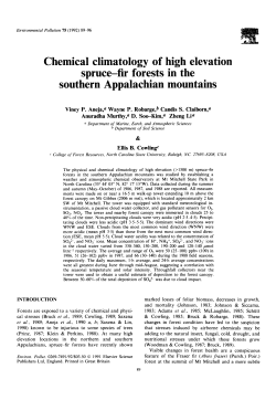 Chemical climatology of high elevation spruce-fir