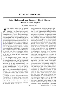 Fats, Cholesterol, and Coronary Heart Disease