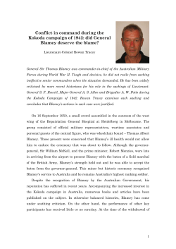 Conflict in command during the Kokoda campaign of 1942: did