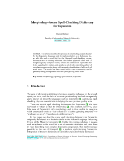 Morphology-Aware Spell-Checking Dictionary for Esperanto