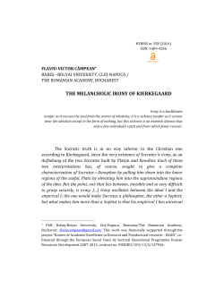 THE MELANCHOLIC IRONY OF KIERKEGAARD