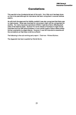 Correlations - Institute and Faculty of Actuaries