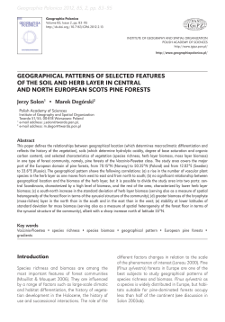 Geographia Polonica Vol. 85 No. 2 (2012) Geographical patterns of