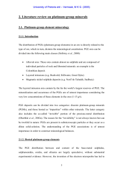 2. Literature review on platinum-group minerals