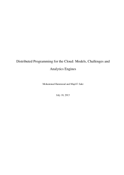 Distributed Programming for the Cloud: Models, Challenges and