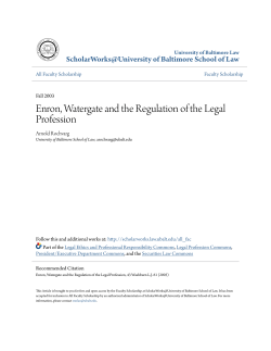 Enron, Watergate and the Regulation of the Legal Profession