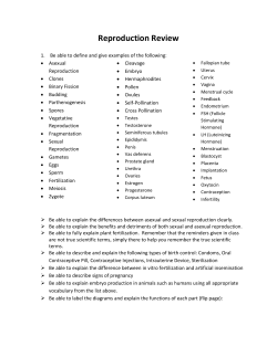 Biology Unit - Reproduction Review