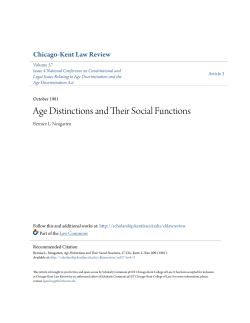 Age Distinctions and Their Social Functions