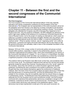 Chapter 11 - Between the first and the second congresses