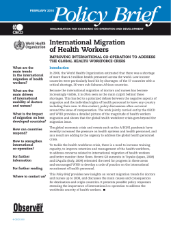 International Migration of Health Workers