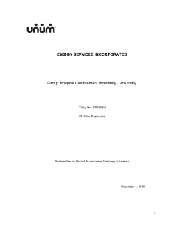 Unum Hospital Indemnity Certificate of Coverage