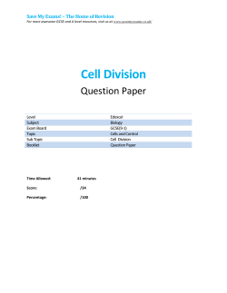Cell Division - SAVE MY EXAMS!