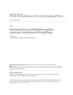 International Law and Institutions and the American Constitution in