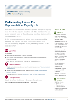 Parliamentary lesson Plan - Majority rule