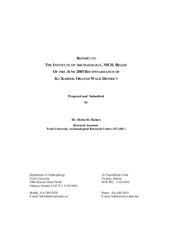 Ka`Kabish Report - Ka`Kabish Archaeological Research Project