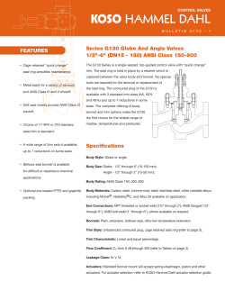 Series G130 Globe and Angle Valves (KOSO HAMMEL DAHL)