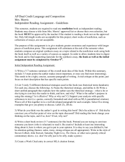 AP/Dual Credit Language and Composition Mrs