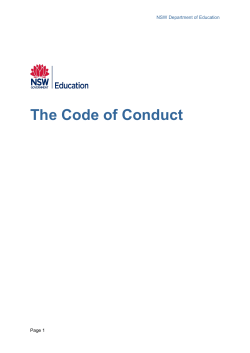 The Code of Conduct - NSW DoE