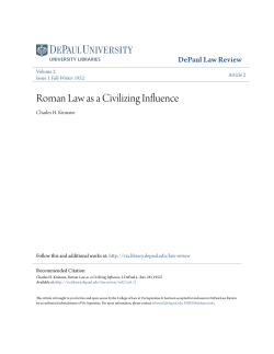 Roman Law as a Civilizing Influence