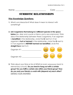 Symbiotic relationships - Quinn. Science. Journey.
