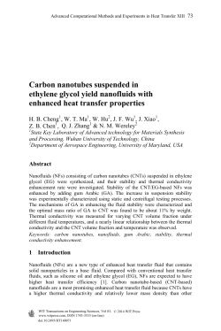 Carbon nanotubes suspended in ethylene glycol yield