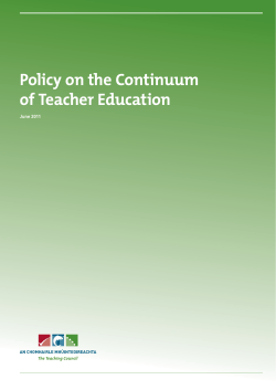 Policy on the Continuum of Teacher Education