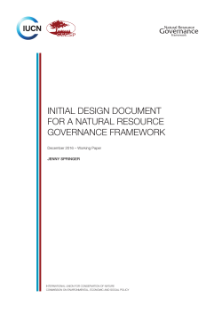 InItIal DesIgn Document for a natural resource goVernance
