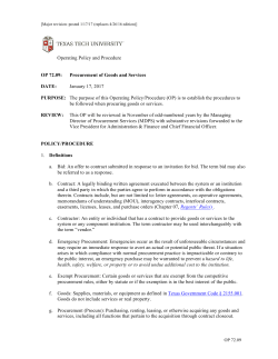 72.09 Purchase of Goods or Services