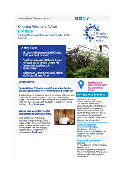E-news - Kingston Voluntary Action