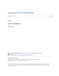 Law`s Architect - Yale Law School Legal Scholarship Repository
