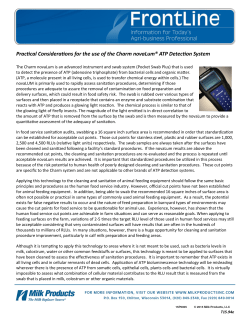Practical considerations for use of the Charm novLUM ATP detection