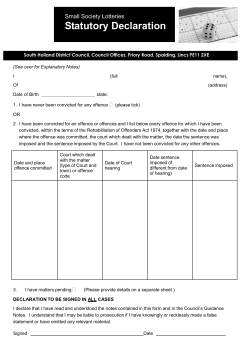 statutory declaration form - South Holland District Council