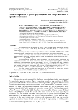 Potential implication of genetic polymorphisms and Torque teno