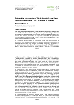 Interactive comment on &ldquo;Multi-decadal river flows variations in
