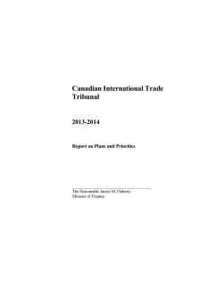 Canadian International Trade Tribunal 2013-2014