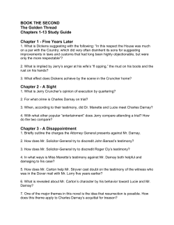 BOOK THE SECOND The Golden Thread Chapters 113 Study
