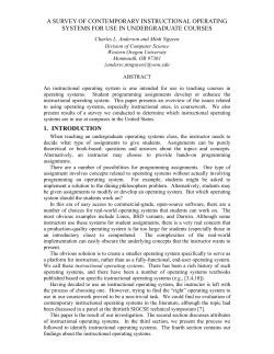 a survey of contemporary instructional operating systems for use