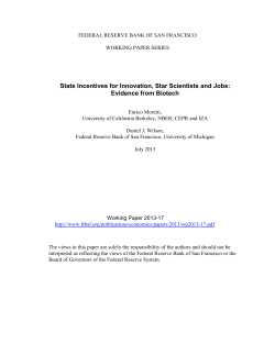 State Incentives for Innovation, Star scientists and Jobs