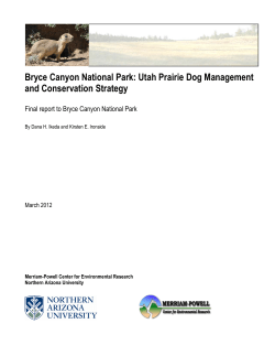 Bryce Canyon National Park: Utah Prairie Dog Management and