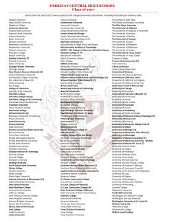 PARKWAY CENTRAL HIGH SCHOOL Class of 2017