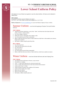 Lower School Uniform Policy - St. Catherine`s British School