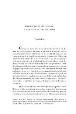 57 THE CONCORD REVIEW CHINESE ECONOMIC REFORM: AN