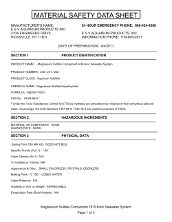 MATERIAL SAFETY DATA SHEET