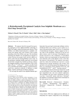A hydrothermally precipitated catalytic iron sulphide membrane as a