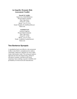 An Impeller Dynamic Risk Assessment Toolkit Two